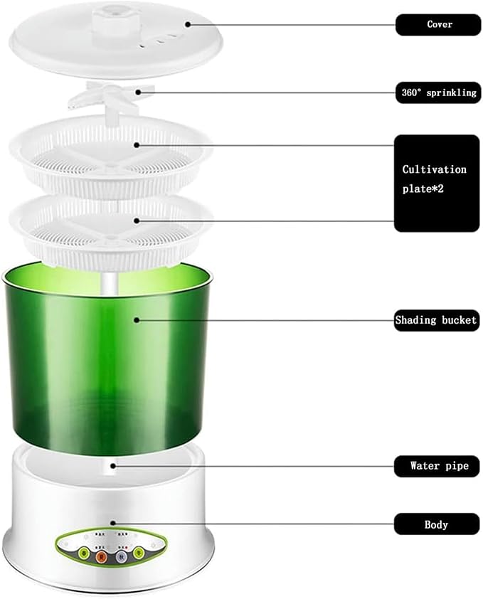 Electric Germination Box Multi-Function Seed Sprouts Incubator Home Kitchen Bean Watering Machine