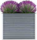 Garden PlanterOutdoor Plant BoxPatio Balcony Deck for Growing Flowers Vegetables Tomatoes and HerbsGarden Raised Bed Galvanized Steel 39.4x15.7x31.3 Gray
