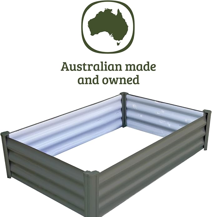 The Organic Garden Co. Premium Galvanized DIY 4' x 3' Rectangle Garden Bed with Easy Assembly Superior Drainage Woodland Gray Steel Metal Planter Box 12 Walls for All Plants