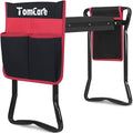 TomCare Garden Kneeler Seat Garden Bench Garden Stools Foldable Stool with Tool Bag Pouch EVA Foam Pad Outdoor Portable Kneeler Christmas Gardening Gifts for Women MenLarge 21.65x10.62x18.89Black