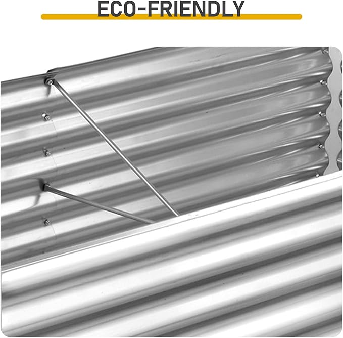 Galvanized Raised Garden Bed6×3×2Ft Outdoor Gardening Planter BoxMetal Patio Kit Planting BedRaised Garden Boxes for Vegetables Flowers Herbs (Style B)
