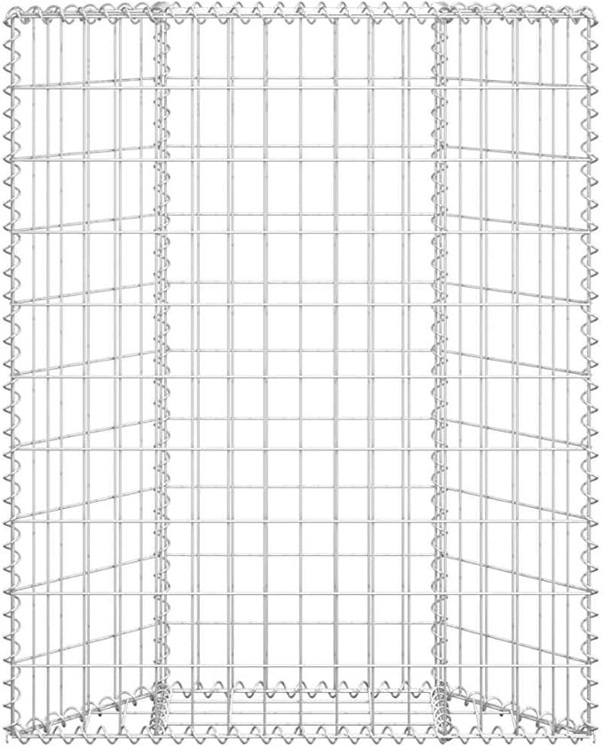 Gabion Raised Bed Silver Galvanized Steel Planter for Outdoor Plants 31.5x31.5x39.4 Inch Trapezoidal Garden Bed High Capacity for Gardening