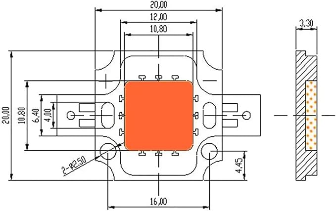 Plant Grow LED High Power LED Chip 10W=DC12-14V Full Spectrum Grow 380-840NM DC30-32V=20W 30W 50W 100W DIY Light Plant Lamp Bead(50W DC30-32V)