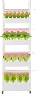 Hydroponics Growing System 56 Pods Vertical Hydroponic Growing Tower with LED Grow Light 32L Indoor Gardening System for Herb Vegetable Fruit