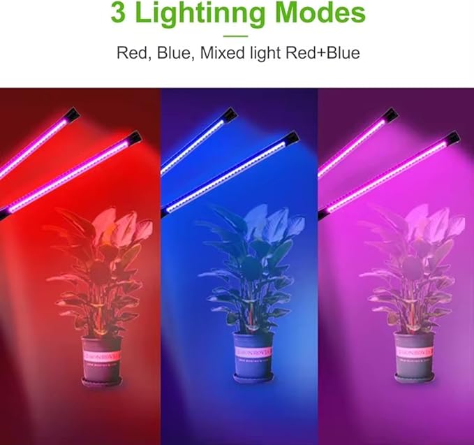 Grow Light with Stand Grow Lights for Indoor Plants with 36W Full Spectrum LED 10 Dimmable Brightness 6/9/12H Timer 3 Lighting Modes Adjustable Gooseneck Suitable for Various Plants Growth