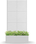 Metal Planter Box with Trellis Planter Box with Privacy Screen Privacy Trellis Outdoor for Climbing Plants with Drainage Holes Raised Garden Bed for Vegetables