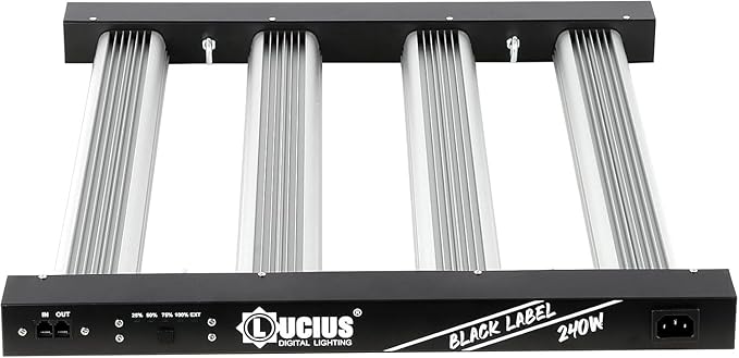Lucius 240W LED Grow Light with LM281B Diodes 2.9 µmol/J High Efficiency Dimmable 4-Bar Light with 1200 Diodes Full Spectrum Plant Grow Lamp for Indoor Plants Seeding Veg Bloom 120/240/277V