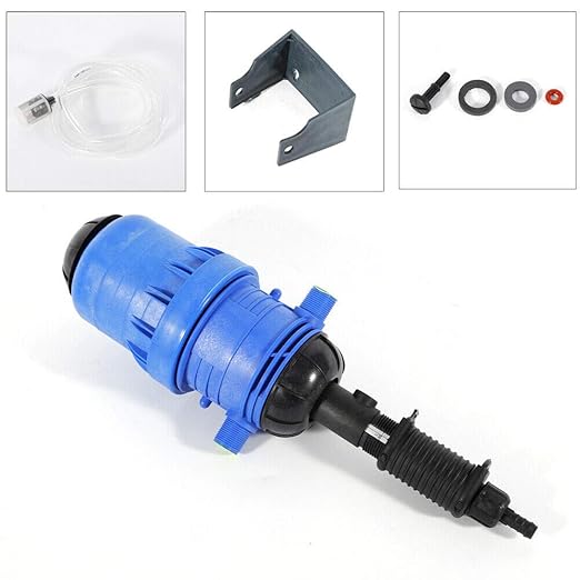 Fertilizer Injector Dispenser Kit Automatic Dosing Ratio Control Proportioner Chemical Fertilizer Medicator Water-Driven Set Blue 25mm 0.4-4% 4℃-30℃ Flow Range 20-2500 L/h