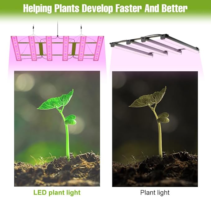 600W LED Planting Grow Lamp Red-Blue Spectrum Dimmable Grow Lights Suitable for Indoor Plants Seed Germination Seedling &amp Bloom Hydroponic Sunlike Supplemental Lighting with Multi-Position Hook