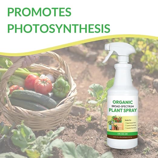 Organic Broad Spectrum Plant Spray - Liquid Plant Food in a Spray Bottle (Foliar Fertilizer) | Use on All Outdoor Plants Including: Vegetables Herbs &amp Flowers | No Mixing Required (32oz)