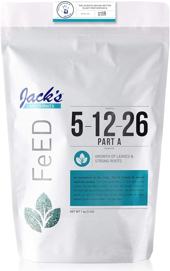 Jack's Classic Nutrients Calcium Nitrate Fertilizer 15-0-0 (Part A and B Dual Pack 4.4 Pounds Total (Pack of 2))