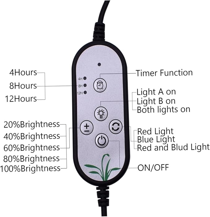 9w Led Grow Lamp Dim Levels Timing Function for Indoor Plants Grow Light for Hydroponics and Greenhouse
