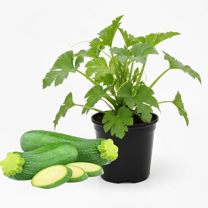 2 Green Zucchini Plants Live 4 Inc Potted Fast Growing Squash Vegetable Garden Plants