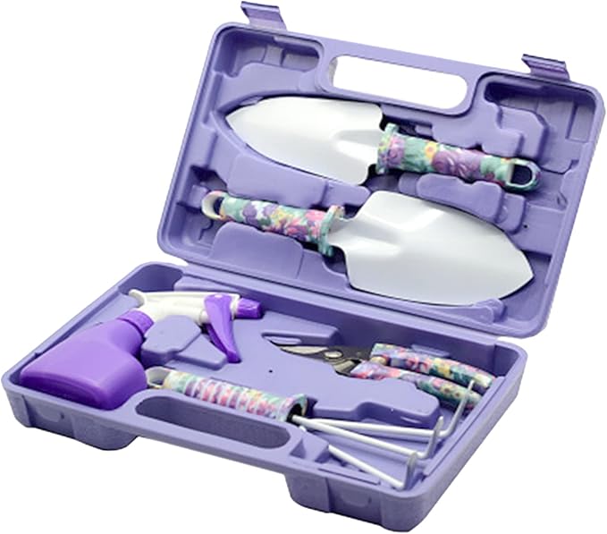 Garden Tools Set Metal Plastic Comfortable Hand Feel Gardening Kit Multifunctional Gardening Tool Set for Yard Care Children's Living Practice(Color 2)