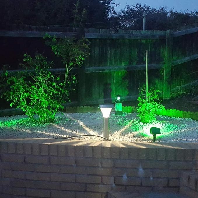 Solar Landscape Lights 4 LED Solar Spotlights 2 in 1 Security Light Solar Lights Outdoor Waterproof for TreePatioYard (Green)