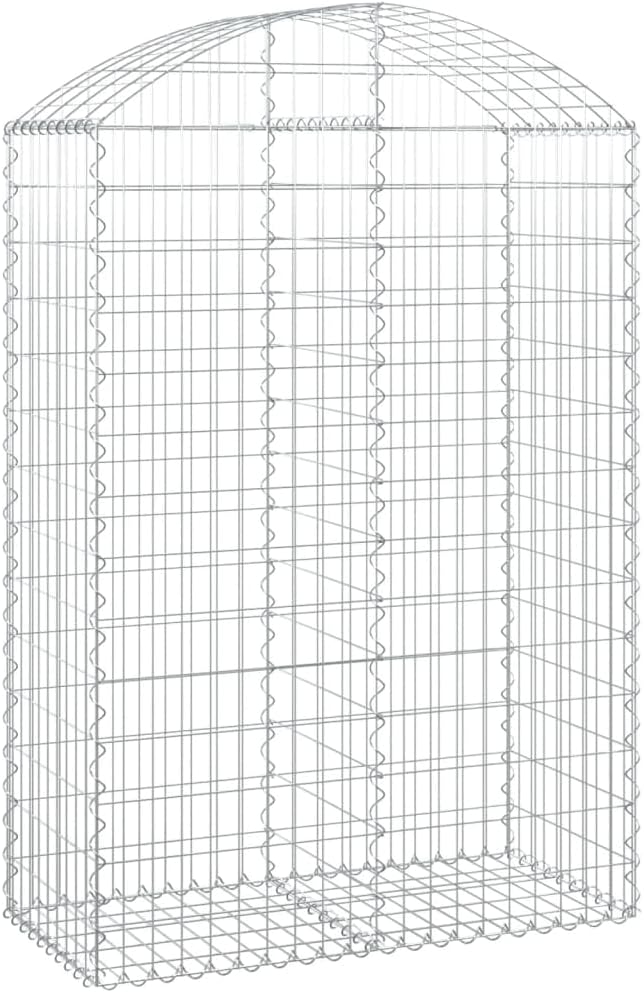 Rectangular Gabion Basket Silver Galvanized Iron 39.4x19.7x63.0 in Durable Metal Planter for Outdoor Plants Sound Dampening Garden Bed