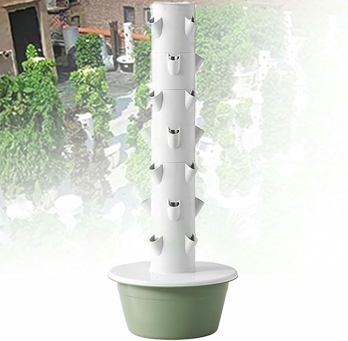 Vertical Hydroponic Grow Tower Aeroponic Tower Hydroponics Tower Outdoor hydroponic System Towers for Gardening Lover Indoor Herbs Vegetables-