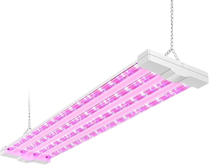 AntLux 4ft LED Grow Light 80W (600W Equivalent) Full Spectrum Integrated Growing Lamp Fixture for Greenhouse Hydroponic Indoor Plant Seedling Veg and Flower Plug in with on/Off Switch
