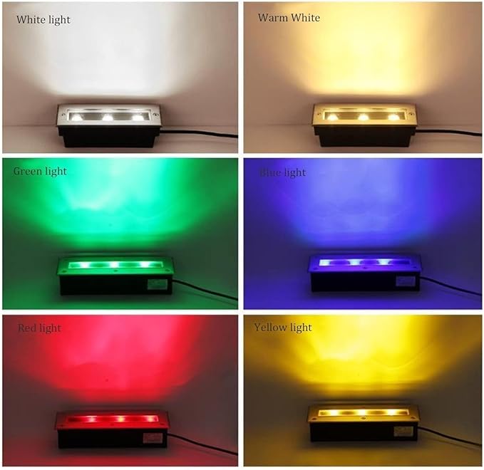 Outdoor Recessed LED Spotlight - Buried Yard Lamp Rectangular Linear Underground Lights IP67 Waterproof(Blue85-245V(24W))