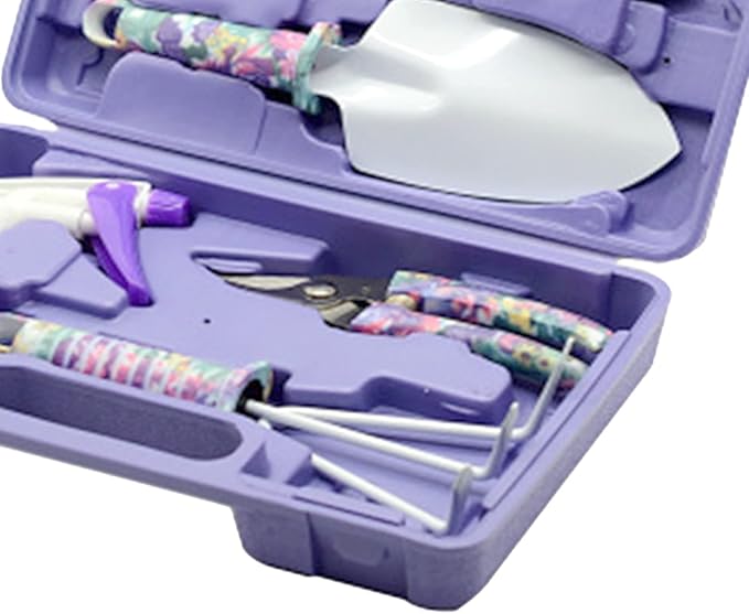 Garden Tools Set Metal Plastic Comfortable Hand Feel Gardening Kit Multifunctional Gardening Tool Set for Yard Care Children's Living Practice(Color 2)