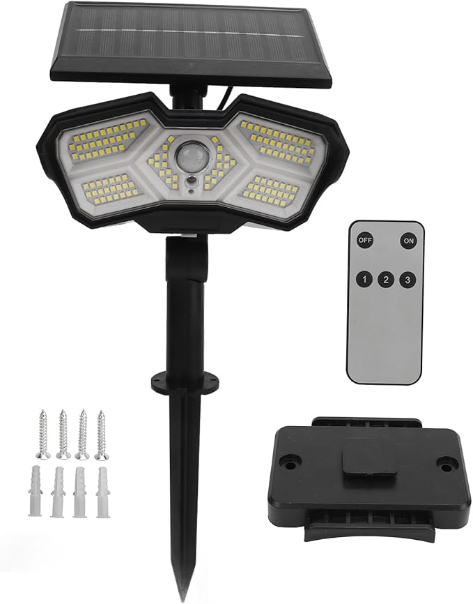 ZJchao Outdoor Solar Lights Outdoor Landscape 2400mah with 2 Brightness Modes for Home Park (ASTEY-KXK-600-128LED)