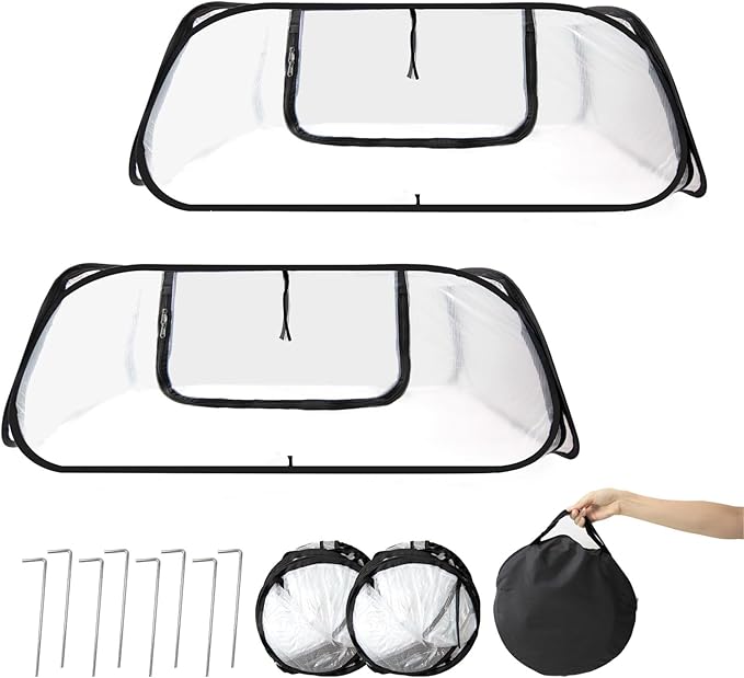 Garden Row Accelerator Plants Cover 45 x 22 x 16 Garden Covers for Raised Beds Waterproof Insect Bird Barrier Plant Net Cage for Protecting Fruits Vegetable Seedlings Row (2 Pcs)