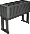 NuVue Modular Garden Planter 2-Pack Set - Innovative Planter Boxes for Indoor and Outdoor Gardening with Configurable Tiered Design Easy Install Gray/Gray Set of 2