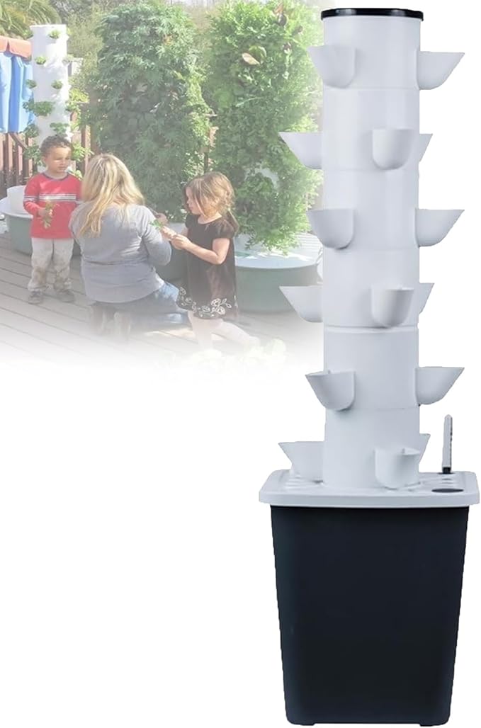 Hydroponic Grow System - 5-Hole Caps Detachable Design Sturdy PP - 90% Water Efficient 3X Faster Growth - Grow Herbs Veggies No Gardening Skills Needed(30holes)