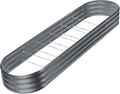 Land Guard 8×2×1ft Galvanized Raised Garden Bed Kit 108 Gallon Capacity Raised Garden Boxes Outdoor Oval Metal Raised Garden Beds for Vegetables Modern Grey(with 10 Connecting rods)