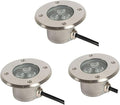 3PCS Recessed Ground Spotlight - 3W Outdoor Stainless Steel Landscape Lights Ultra Slim Submersible Fountain Lamp IP68 Waterproof Underwater Pond Led Spot LigRGB 12V