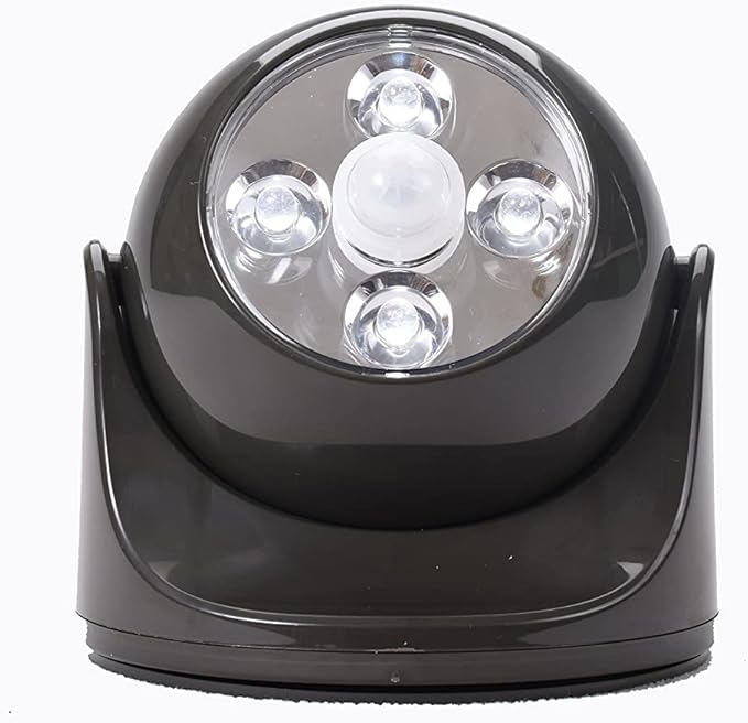 Maxsa Innovations 40252 Battery-Powered Motion Activated Wirelessly Linkable Outdoor Lighting Black