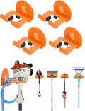 Weedeater Rack &amp Snow Shovel Hanger - 4 Pack - 180LB Heavy-Duty Alloy Steel Wall Mount Set for Winter Gear Stihl Power Tools Grass Trimmer Garden Tools Space-Saving Storage for Garage Shed
