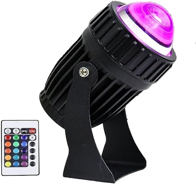 Rotation LED Beam Spotlight 10W Ground Landscape Lights IP66 Waterproof Outdoor Buried Lamp Wall Washer Spotlights for Parties Billboard BuildingRGB+Remote Control 12V