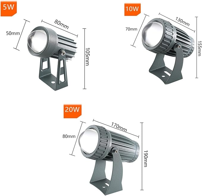 Outdoor Landscape Spotlights Rotation Floor Spotlight Outdoor LED Beam Spotlight IP66 Waterproof Ground Landscape Lights Narrow Beam Wall Washer Spotlights for Partie