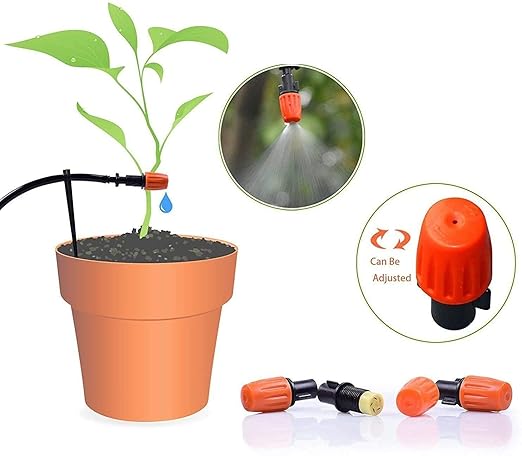 Irrigation System Kit MSDADA 226Ft Garden Watering System Automatic Drip Irrigation System Plant Watering Devices with Distribution Hose Plant Drip Feeders for Indoor Greenhouse Flower Bed Patio