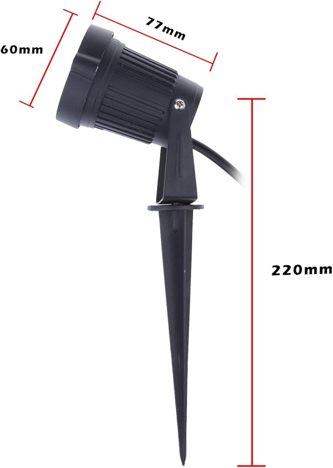 LemonBest® High Power Outdoor Decorative Lamp Lighting 5W COB LED Landscape Garden Wall Yard Path Light Warm Cool White DC 12V w/Spiked Stand Pack of 2 (Warm White)