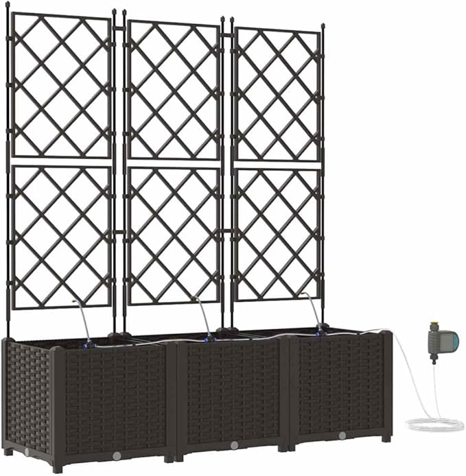 Garden Brown 47.2 x 15.7 x 55.9 Steel Raised Garden Bed UV Resistant Planter Box for Outdoor Plants Integrated Irrigation System