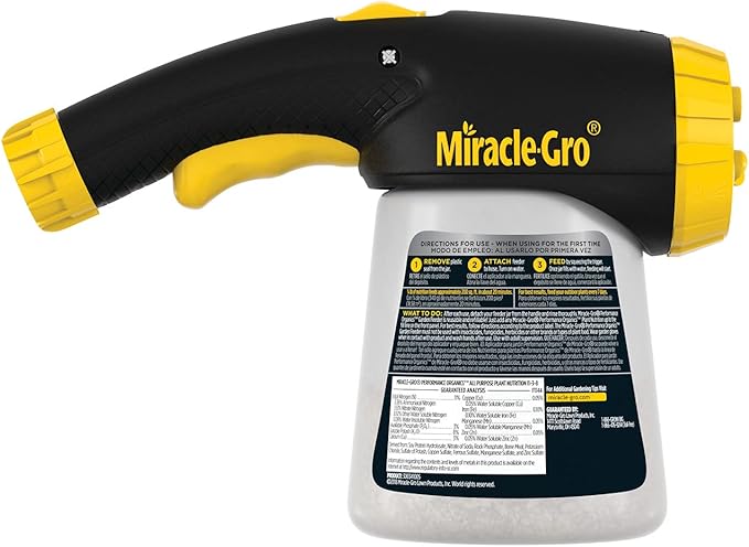 Miracle-Gro Performance Organics Garden Feeder 12 oz. - Includes First Feeding of Miracle-Gro Performance Organics Plant Nutrition Inside - Feed Vegetables Flowers and Herbs While Watering