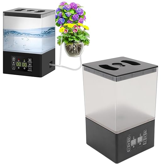 1.3L Automatic Watering System Plant Watering System Automatic Drip Irrigation Kit with Timer &amp LCD Screen Ideal for Indoor Plants Home &amp Greenhouse