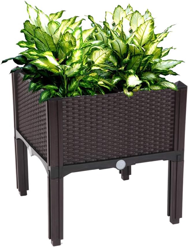2pcs Raised Garden Bed with Legs Elevated Raised Planter Box for Backyard Patio BalconyRaised Garden Beds Outdoor Elevated Planter Box Brown