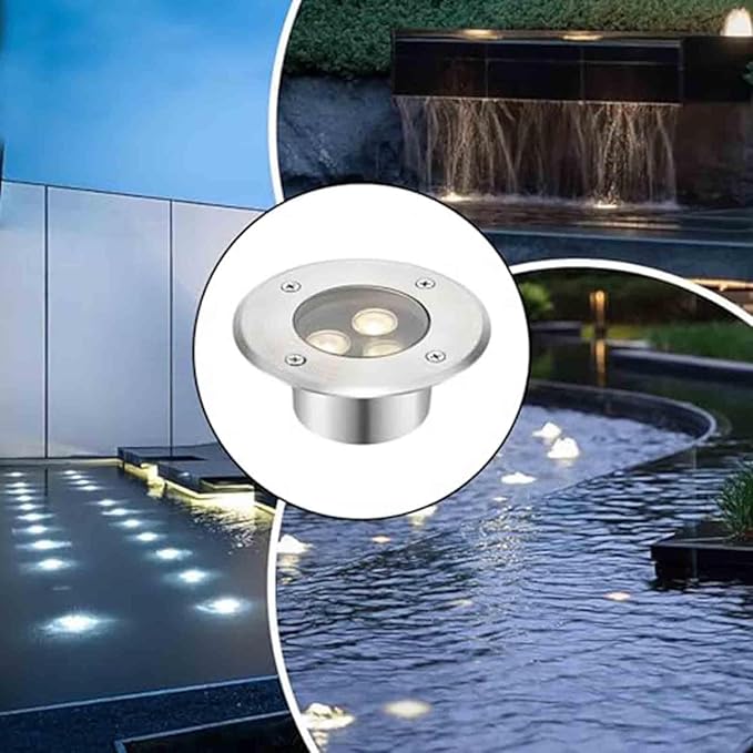 LED Underwater Lights - 24V Ultra-Thin IP68 Waterproof Round Spot Light for Outdoor Fountain and Landscape Decoration (Red 6W White 9W)