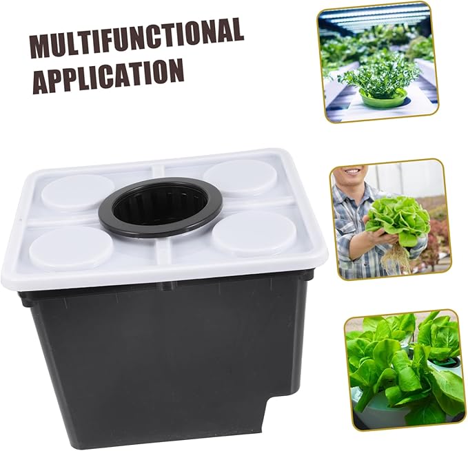 Hydroponic Planting Bucket for Greenhouse Soilless Culture Vegetable Holder with Lid for Growing Flowers Vegetables and Plants Easy to Assemble Reusable
