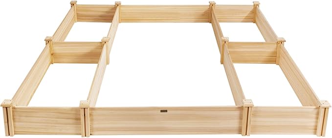 Giantex U-Shaped Raised Garden Bed Wood Raised Garden Planter Box for Vegetables and Flowers Easy Assembly Garden Container for Backyard Patio Balcony (92.5 Lx95 Wx11 H)