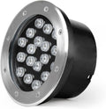 Low Voltage LED Outdoor Ground Light - IP65 Waterproof Round Landscape Lamp for Driveway Garden Pathway Patio - Available in 12W (DC12V) in Red Green and Warm White