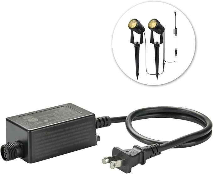 SUNTHIN IP65 Waterproof Power Adapter for Outdoor Low Voltage Warm White Landscape Spotlights (27V 0.6A)Maximum Number of lamp Heads Allowed to be Connected 16Pack
