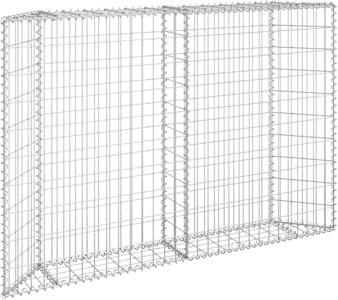 Galvanized Steel Trapezium Gabion Raised Bed Gabion Planter Steel Fencing Wire Patio Flower Plant Bed Basket Stone for Backyard Patio 59.1x7.9x39.4-184