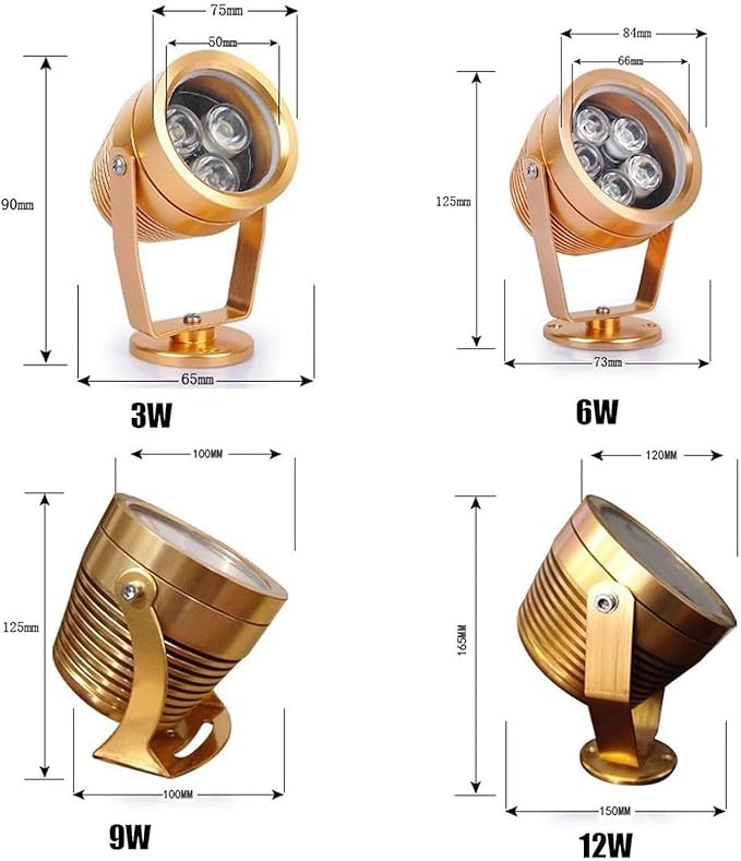 LED Beam Spotlight - Outdoor Landscape Lighting Tools LED Fountain Decorative Light Sources Building Exterior Wall Projection Lights Narrow Beam Spotlight BuBlue 3W AC24V