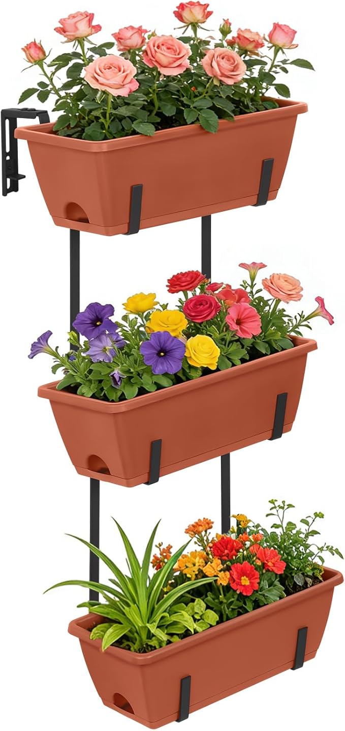OYEAL Railing Planter Box Raised Garden Bed