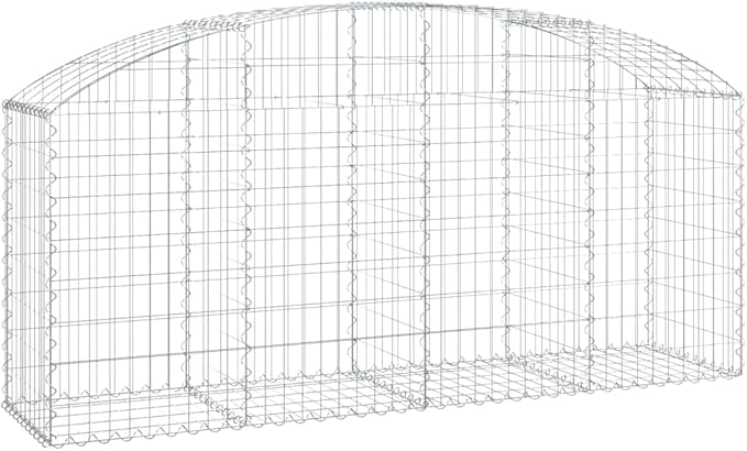 Gabion Basket Silver Galvanized Iron 78.7 x 19.7 x 31.5/39.4 in Rectangular Outdoor Planter Durable Garden Bed for Landscaping
