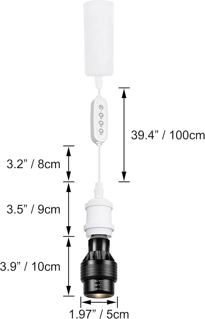 Adjustable Height Full Spectrum 10W Plant Growing Lamp H-Type Track Pendants Timer Matte White Industrial Porcelain Lamp Holder AUTO Halo Track for Basil Indoor Green House Customizable